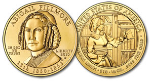 Uncirculated Abigail Fillmore First Spouse Gold Coin